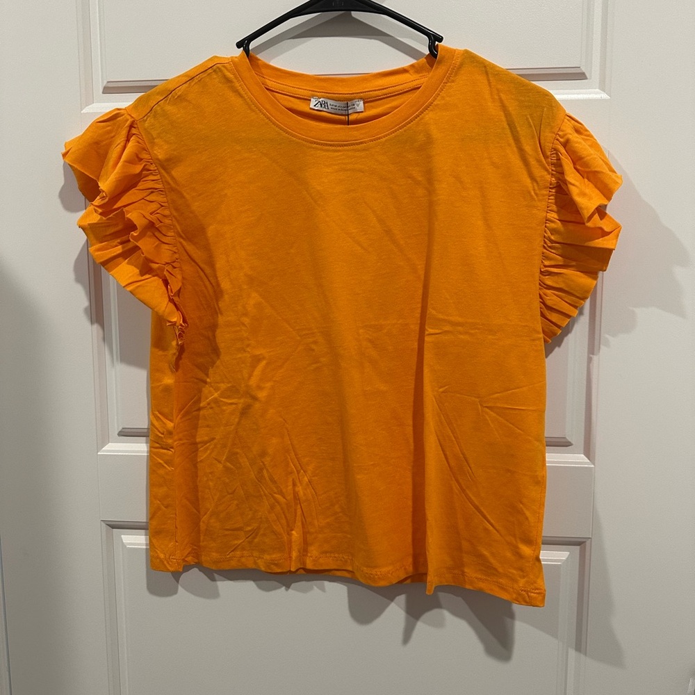Zara - RUFFLED COTTON TOP - Picture 2 of 7
